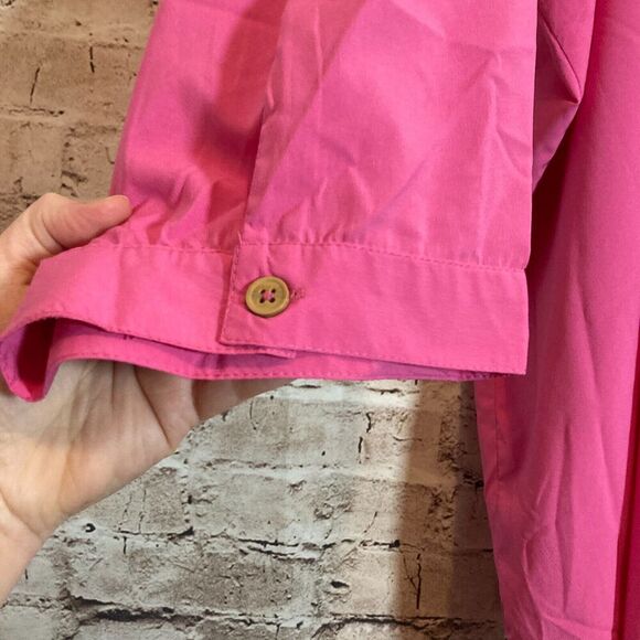 Catherines Top Womens 4X Hot Pink Tunic Long Sleeve Button Front Plus Size - Picture 6 of 14